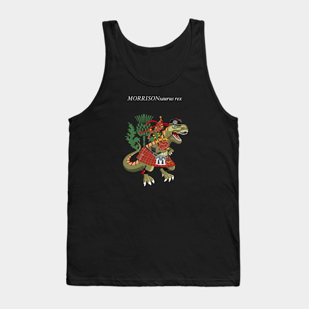 Clanosaurus Rex MORRISONsaurus Rex Morrison Red Family Tartan Scotland Tank Top by BullShirtCo